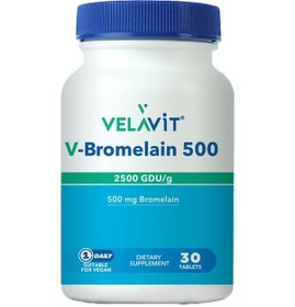 Resim Velavit V-Bromelain 500 Bromelain İçeren Takviye Edici Gıda 30 Tablet 