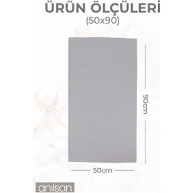Resim 2'li Gri Greek Havlu Seti %100 Pamuk- 1 Adet El Havlusu 50x90 Ve 1 Adet Banyo Havlusu 70x140 Gri 