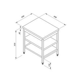 Resim Öztiryakiler Çalışma Tezgahı Taban Raflı Sırtsız 100x70 CM 
