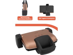 Resim Özbience Çıkarılabilir Plakalı Tost ve Izgara Makinesi, 1800W, Isı ve Kademe Ayarı 