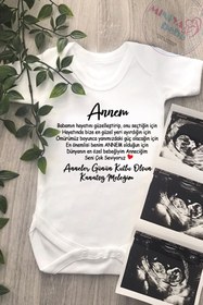 Resim miniya bebe Anneler Günün Kutlu Olsun Kanatsız Meleğim Baskılı Hediyelik Unisex Bebek Kısa Kol Body Zıbın 