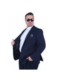 Resim Mocgrande Erkek Büyük Beden 4 Drop Blazer Şönili Ceket 500602 Lacıvert Lacivert 