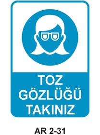 Resim Outdoor One TOZ GÖZLÜĞÜ KULLAN KADIN FİGÜRLÜ İŞ GÜVENLİĞİ UYARI LEVHASI 1 ADET PVC 21 X 29CM 