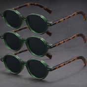 Resim 3 Adet NBHD Üniseks Yuvarlak Retro Moda Gözlükleri - Dekoratif Lensli Hafif Tam Çerçeve, Kaplumbağa/Kahverengi/Yeşil Renkler Partiler, Günlük Kullanım ve Sevgililer Günü/Karneval için - Geniş Uyumlu (>139mm), Günlük Göz Kalemi, Vintage Görünüm, Metalik Menteşeler 