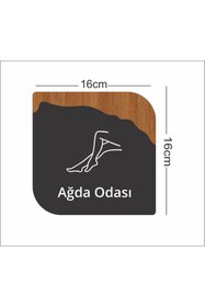 Resim zafrakreklam Ofis -Kapı İsimliği, Yönlendirme Levhası 16x16Cm Antrasit - CEVİZ - AĞDA ODASI 