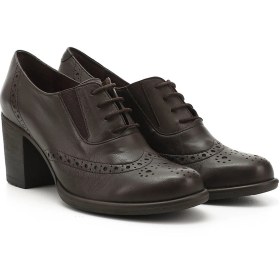 Resim Gönderi R Kadın Kahve Antik Bağcıklı Orta Kalın Topuklu Hakiki Deri Oxford Ayakkabı Gdza13424040 Kahve 