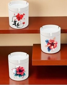 Resim Çiçek Deseni Baskılı 3'lü Seramik Küllük, LH93287462309523412312 