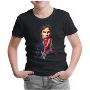 Resim Vampire Diaries - Damon Siyah Çocuk Tshirt 