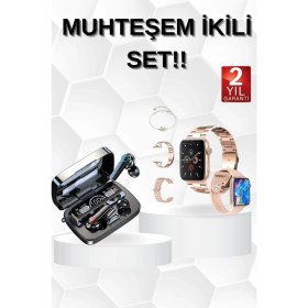 Resim Prativas Dijital Göstergeli Bluetooth Kulaklık Yeni Nesil Amoled Ekran Akıllı Saat 