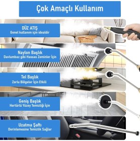 Resim Braventa Collection 2500W Yüksek Basınçlı Buharlı Temizleyici 115°C 3 Başlık Ayarlanabilir Güç Derin Temizlik Makinesi 