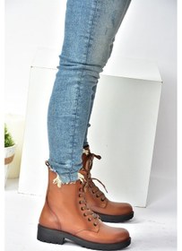 Resim Fox Shoes Taba Hakiki Deri Günlük Kadın Postal Bot N555400103 Taba 