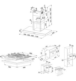 Resim Franke Fdf Eg6 60 Xs Inox Davlumbaz Fhnl 705 4g Tc Xs E Ocak Fsl 86 H Xs Fırın Inox Ankastre Set 