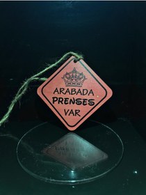 Resim Bebek Çikolatası Arabada Prenses Var Baskılı Ahşap Ayna Süsü - (kokusuzdur) 