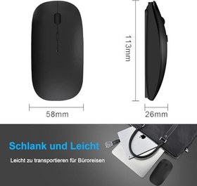 Resim Bluetooth fare, şarj edilebilir hafif kablosuz fare, MacBook Pro/Air/Android/iOS tablet/dizüstü bilgisayar/PC/Mac/bilgisayar (Beyaz) 
