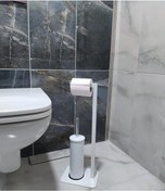 Resim Aryamo Fırçalı Beyaz Tuvalet Kağıtlığı 