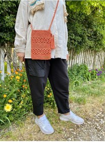 Resim Nevdusha Design Kağıt Ip Askılı Örgü Omuz Çantası - Telefon Çantası 