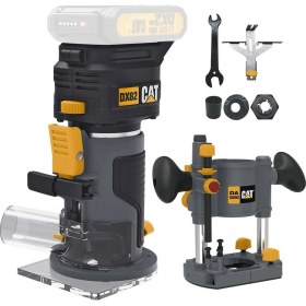 Resim Cat DX82B.3 18VOLT Şarjlı Kömürsüz 6mm Devir Ayarlı Profesyonel Avuç Içi El Frezesi Formika Tıraşlama (Akü Dahil Değildir) 
