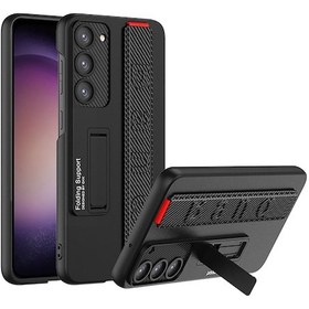 Resim Vendas Samsung S23 Uyumlu Band Serisi Fit Tasarımlı Standlı El Tutacaklı Sert Pc Kılıf 