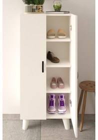 Resim 12r 4 Raflı 2 Kapaklı Ayakkabı Dolabı Ayakkabılık Çok Amaçlı Dolap Kiler Dolabı Erzak Dolabı Beyaz Beyaz 