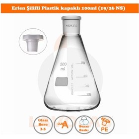 Resim 100 Ml Erlen Şilifli Plastik Kapaklı (19/26 Ns) 