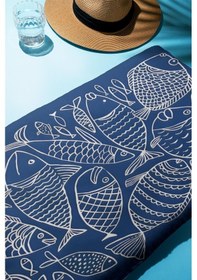 Resim Dijital Baskı Plaj Deniz Havlusu Balık Desenli Peştamal Hvl0116 Renkli 
