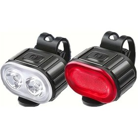 Resim Dashanshop 1 Set Yol Aydınlatma Usb Bisiklet Farı Ön Arka Işık Seti Modları 
