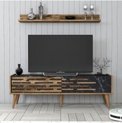 Resim Variant Mobilya Valensiya 140cm Tv Ünitesi - Ceviz / Siyah Mermer 