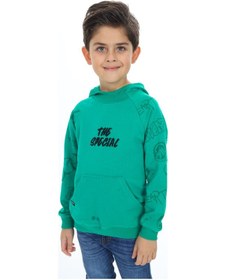 Resim Toontoy Kids Toontoy Erkek Çocuk Nakışlı Sweatshirt Koyu Yeşil 