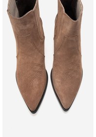 Resim Luvishoes Julıeta Toprak Süet Hakiki Deri Kadın Western Bot Toprak 