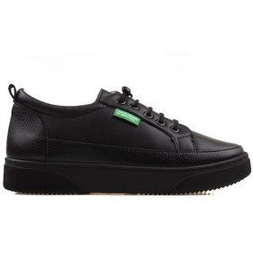 Resim Benetton Siyah Yumuşak Deri Kadın Sneaker Bn 30366 