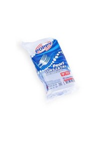 Resim Poppy Plastik Lüks Çatal - 18 Cm. - Şeffaf - 50 Adetlik 10 Paket Şeffaf 
