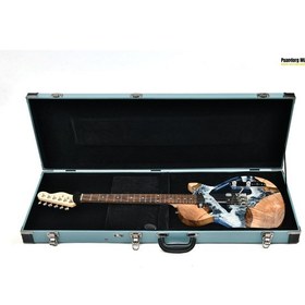 Resim Elektro Gitar Custom Epoksi & Yıllanmış Ağaç Kişiye Özel Mavi 