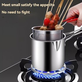 Resim 1 set, paslanmaz çelik kızartma tavası, kapasite 1200ml, Japon tempura kızartma tavası, paslanmaz çelik set, indüksiyon ocak için uygun derin kızartma pişirme araçları, patates kızartması, tavuk kanatları, taro topları için uygun - evde yemek pişirmek için olmazsa olmaz 