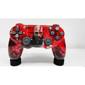 Resim Ps4-pc-android Box-android-ıos Telefon Tablet Uyumlu Titreşimli Bluetooth Oyun Kolu God Of War-kırmızı 