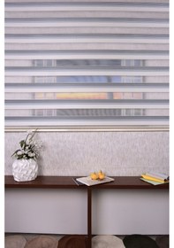 Resim Lacivert Pliseli Etek Dilimsiz Ds 10685-v11 Zebra Stor Güneşlik Perde 