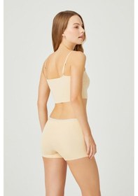 Resim Cottonhill Basic Lazer Kesim Dikişsiz Kadın Boxer Külot 3'lü Paket Renkli-2 Çok Renkli 