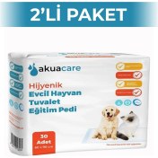 Resim Akuacare Evcil Hayvan Tuvalet Eğitim Pedi 60x90 Cm 30'lu 2 Adet 
