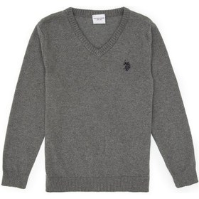 Resim U.s. Polo Assn. Erkek Çocuk Gri Melanj Kazak /triko 50315611-vr086 Gri Melanj 