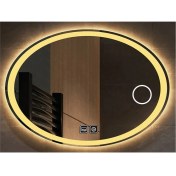 Resim 40 x 60 cm Makyaj Aynalı Dokunmatik Tuşlu Buğu Yapmayan Ledli Elips Banyo Aynası 