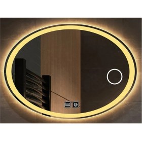 Resim 40 x 60 cm Makyaj Aynalı Dokunmatik Tuşlu Buğu Yapmayan Ledli Elips Banyo Aynası 