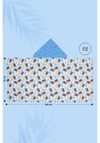 Resim Kapşonlu Çocuk Plaj Havlusu Hey Mavi 