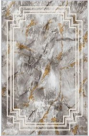 Resim Rovigo Dijital Baskı Yıkanabilir Kaymaz Taban Salon Halısı Rvg0339, Gri, 80 x 200 