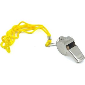 Resim Metal Deprem Düdüğü - Sarı İpli Gümüş 