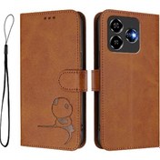 Resim Zte Blade V60 Vita İçin Telefon Kılıfı Mıknatıslı Pu Deri Kartlık Tutucu Ayaklık Çevirme Kapak Rfıd Engelleme 