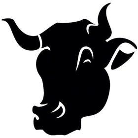 Resim Boğa Başı Folyo Sticker 50cm Uzunluk Siyah 