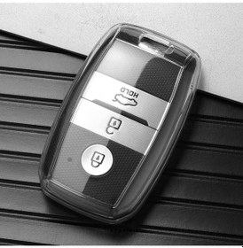 Resim Kia Rio Ceed Sportage Sorento Stonic Soul Picanto Şeffaf Tpu Anahtar Kılıfı Beyaz 