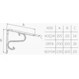Resim Nobel Ferforje Raf Altı, Siyah, Orta, 200X150X18 Mm, 1 Adet 