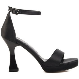 Resim Aspor Siyah Saten İnce Topuk Kadın Topuklu Sandalet Çok Renkli 