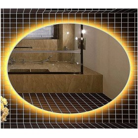 Resim Global Led Mirror 40X60 cm Elips Ledli Ayna Banyo Aynası Dekoratif Ayna Boy Ayna Salon Duvar Ayna 