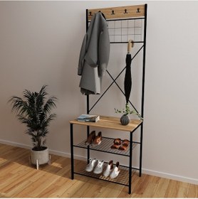 Resim Dar Metal Portmanto, Elbise Askılığı, Vestiyer, Ayakkabılık 130 